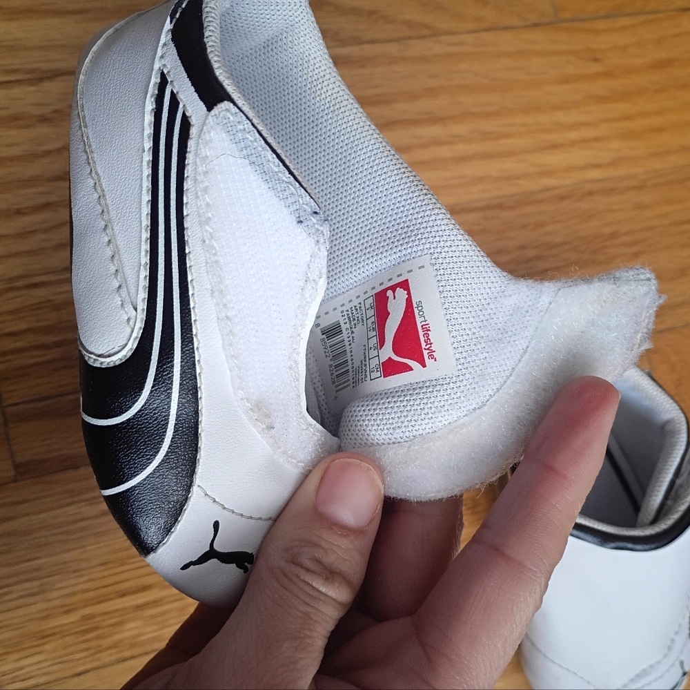 PUMA Kinder-fit Motorsport Baby Sneakers White Black Comfort Hook & Loop US 4 - Picture 7 of 9